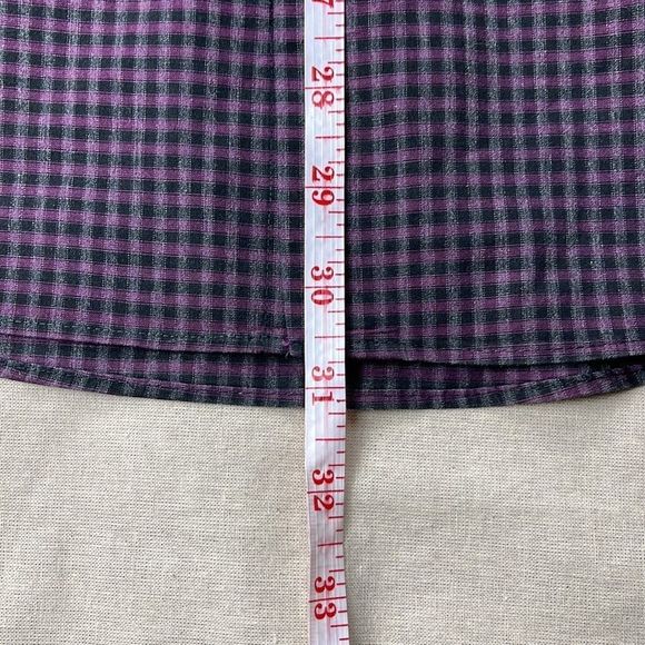 Calvin Klein Shirt Mens Size 16.5 34/35 Purple Gingham Slim Stretch Button Down - Picture 9 of 9